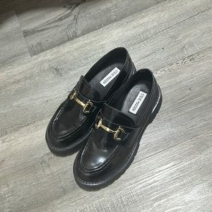Steve Madden Lando Black Leather Platforms